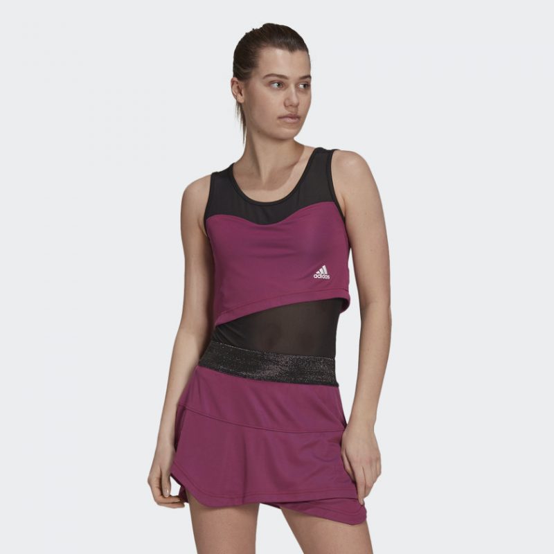 Adidas ชุดบอดี้สูทเทนนิสผู้หญิง Tennis Primeblue Bodysuit | Scarlet/Semi Night Flash ( GP7846 ) - Image 5