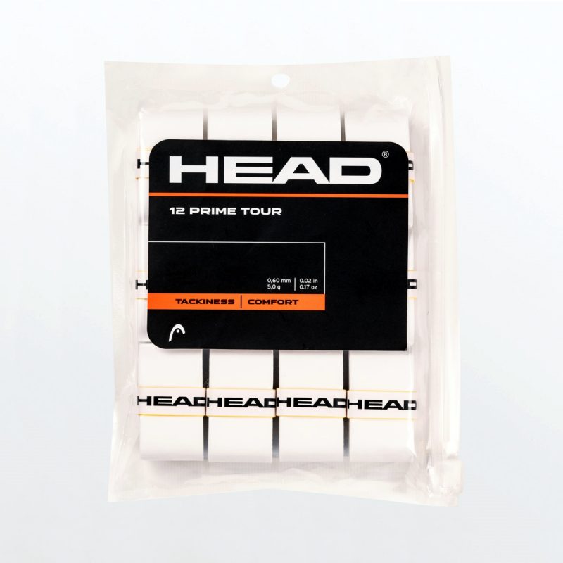 Head เทปพันด้าม/กริ๊ปพันด้าม ไม้เทนนิสไม้แบดมินตัน 12 Prime Tour Overgrips Tape Racket Tennis 12 Pack | White ( 285631 )