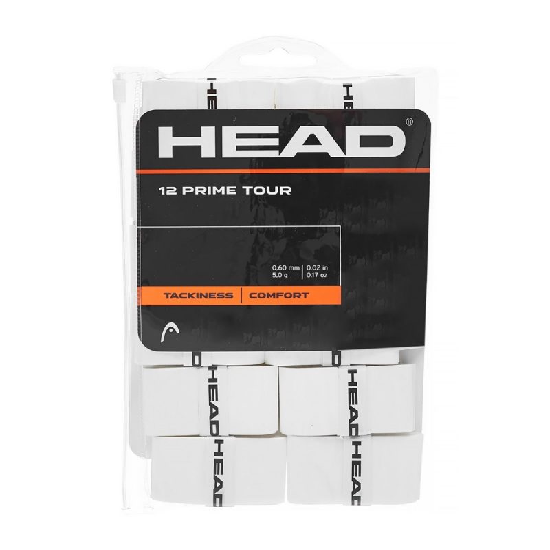 Head เทปพันด้าม/กริ๊ปพันด้าม ไม้เทนนิสไม้แบดมินตัน 12 Prime Tour Overgrips Tape Racket Tennis 12 Pack | White ( 285631 ) - Image 2