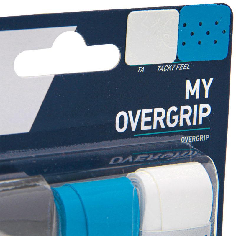 Babolat เทปพันด้าม/กริ๊ปพันด้าม ไม้เทนนิสไม้แบดมินตัน My Overgrip x3 Grip Tape Racket Tennis | White/Black/Blue ( 653045 ) - Image 4