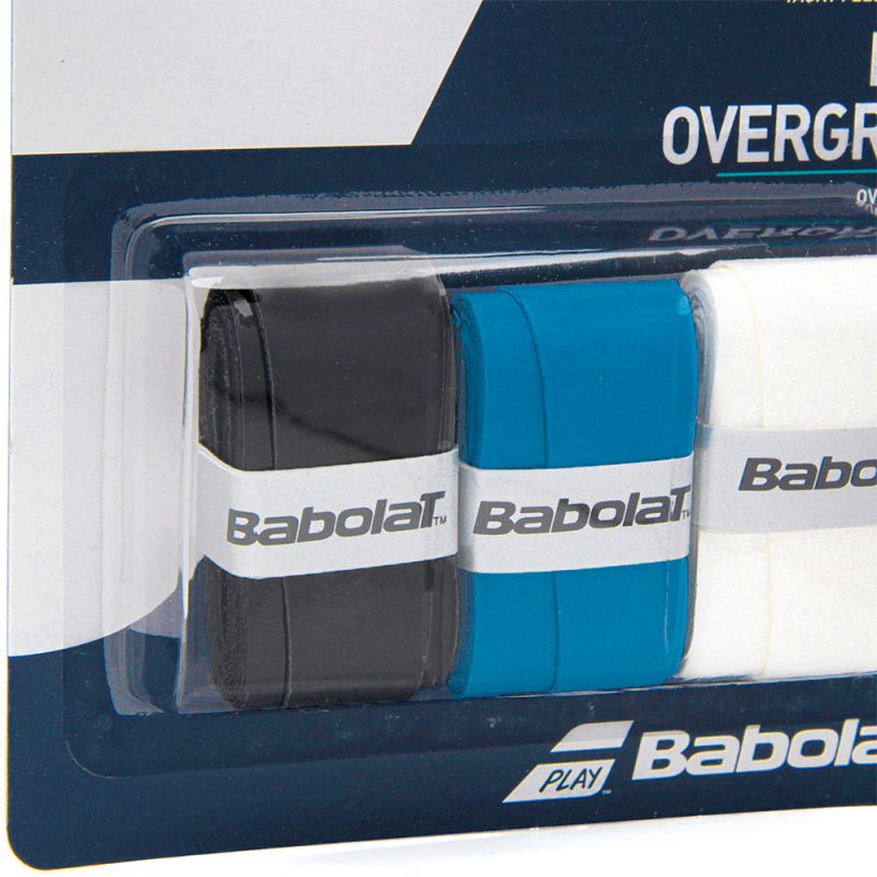 Babolat เทปพันด้าม/กริ๊ปพันด้าม ไม้เทนนิสไม้แบดมินตัน My Overgrip x3 Grip Tape Racket Tennis | White/Black/Blue ( 653045 ) - Image 5