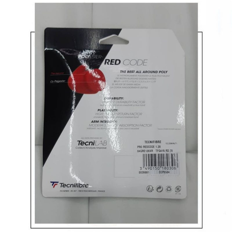 Tecnifibre เอ็นไม้เทนนิส Pro Red Code 18/1.20mm Tennis Strings Reel | Red ( TFG415RD20 ) - Image 13