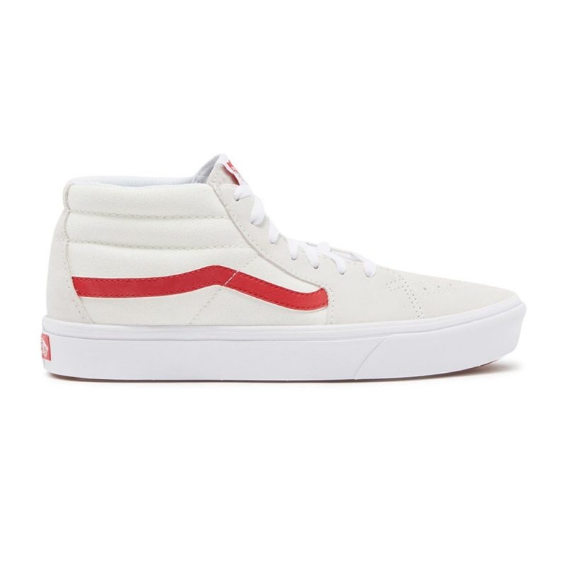Vans รองเท้าผ้าใบ Sk8-Mid ComfyCush | Marshmallow/Racing Red ( VN0A4UW11SO )