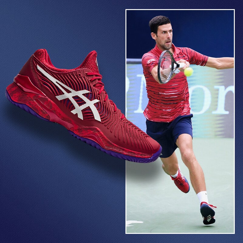 Asics รองเท้าเทนนิสผู้ชาย Court FF Novak | Cranberry/White ( 1041A089-605 )  - APX OFFICIAL STORE