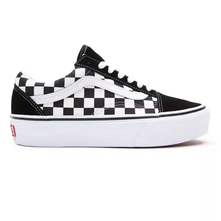 Vans รองเท้าผ้าใบ Old Skool Checkerboard Platform | Black/True White ( VN0A3B3UHRK )