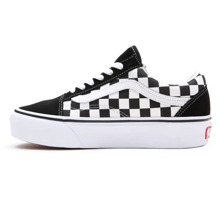 Vans รองเท้าผ้าใบ Old Skool Checkerboard Platform | Black/True White ( VN0A3B3UHRK ) - Image 3