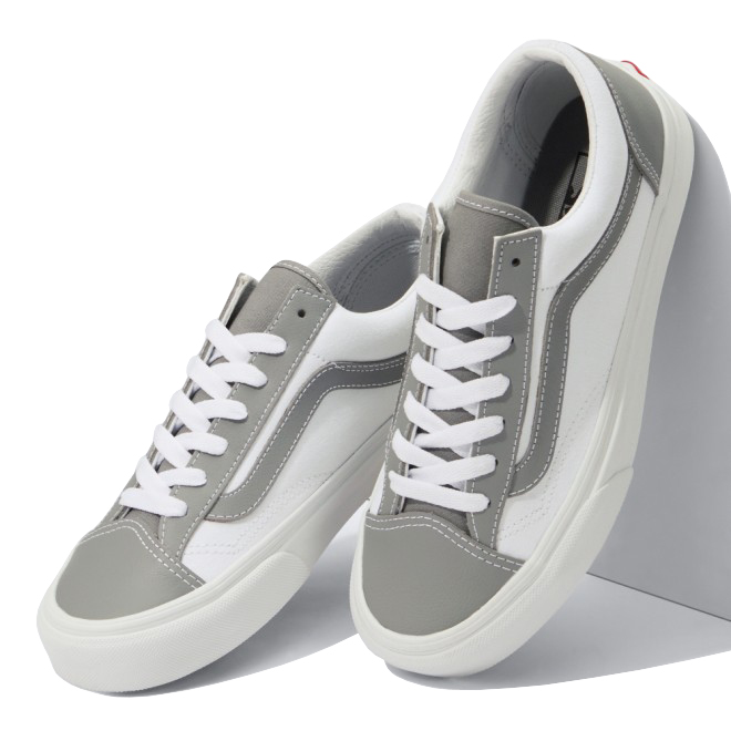 Grey cheap white vans