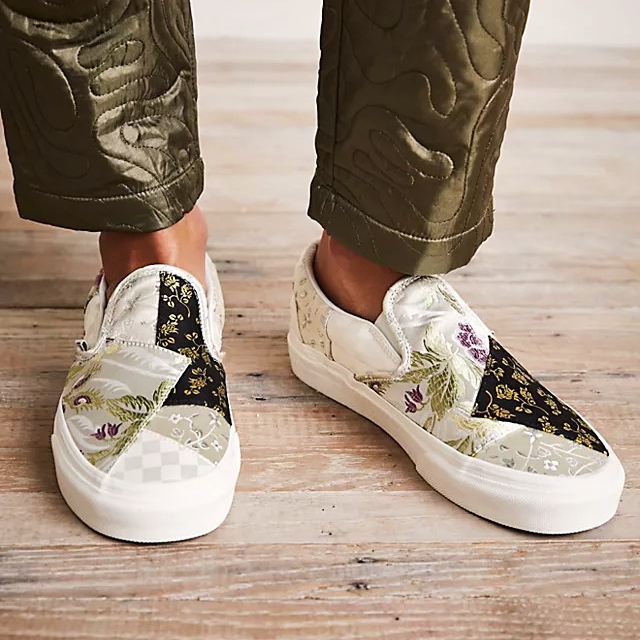 Vans รองเท้าผ้าใบ Classic Slip-On Brocade | Patchwork/True White