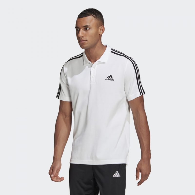 Adidas เสื้อ AEROREADY Essentials Piqué Embroidered Small Logo 3-Stripes Polo Shirt ( GK9138 ) - Image 2