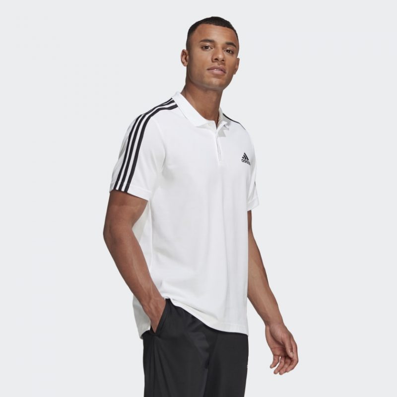 Adidas เสื้อ AEROREADY Essentials Piqué Embroidered Small Logo 3-Stripes Polo Shirt ( GK9138 ) - Image 4
