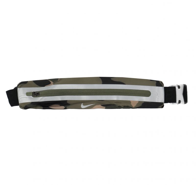 Nike กระเป๋าคาดเอววิ่ง Slim Waistpack 2.0 Printed | Medium Olive/Black/Silver ( N.000.3591.907 ) - Image 6