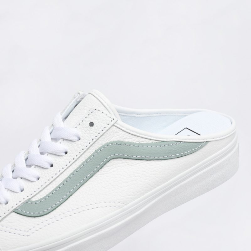 Vans รองเท้าผ้าใบ Style 36 Mule Leather | True White/Green Milieu ( VN0A7Q5YB9F ) - Image 11