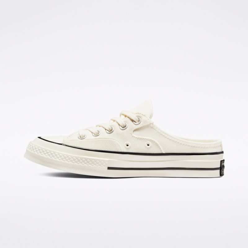 Converse รองเท้าผ้าใบ Chuck 70 Mule Recycled Canvas Slip | Egret/Egret/Black ( 172592CS2CMXX ) - Image 3