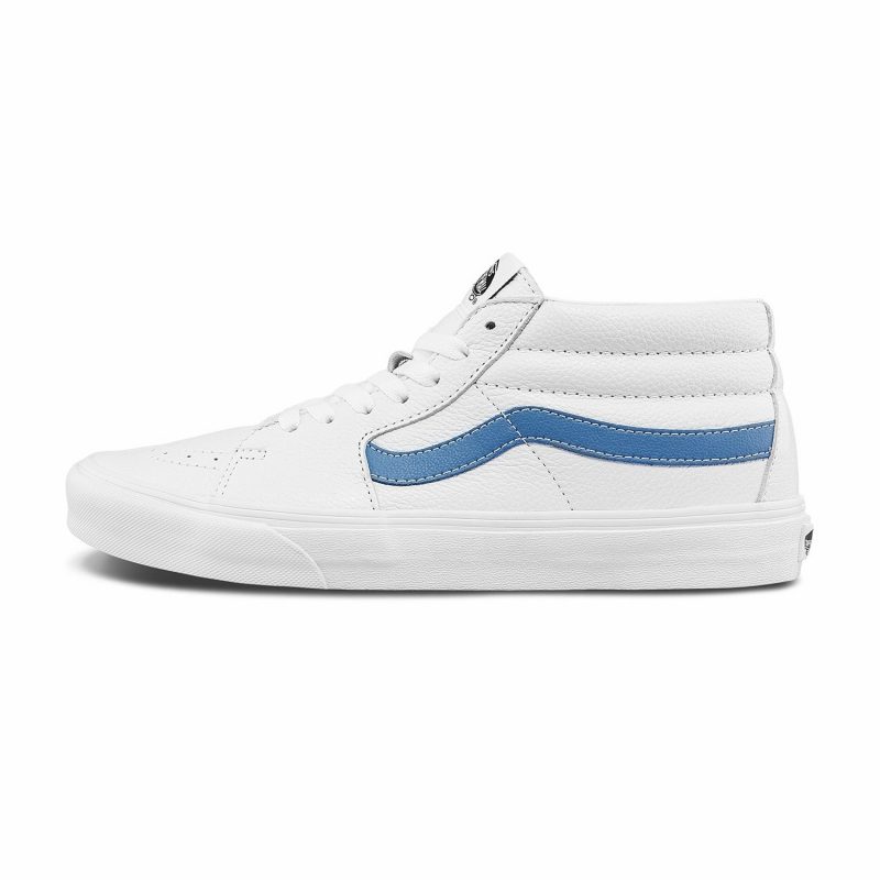 Vans รองเท้าผ้าใบ Sk8-Mid Leather | True White/Moonlight Blue ( VN0A3WM3B38 ) - Image 3