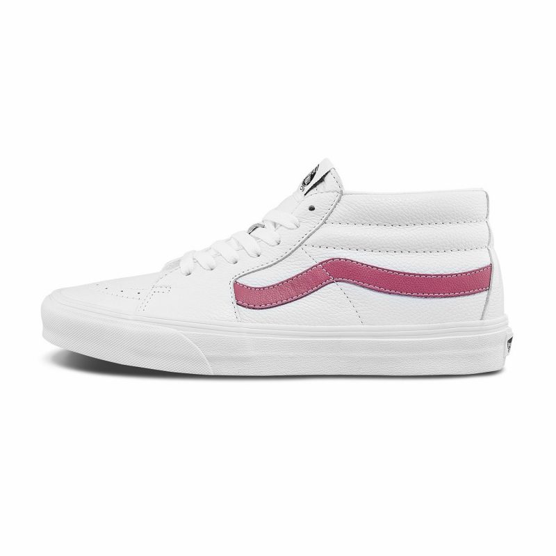 Vans รองเท้าผ้าใบ Sk8-Mid Leather | True White/Deco Rose ( VN0A3WM3B84 ) - Image 3