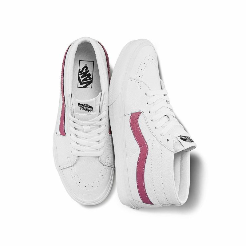 Vans รองเท้าผ้าใบ Sk8-Mid Leather | True White/Deco Rose ( VN0A3WM3B84 ) - Image 6