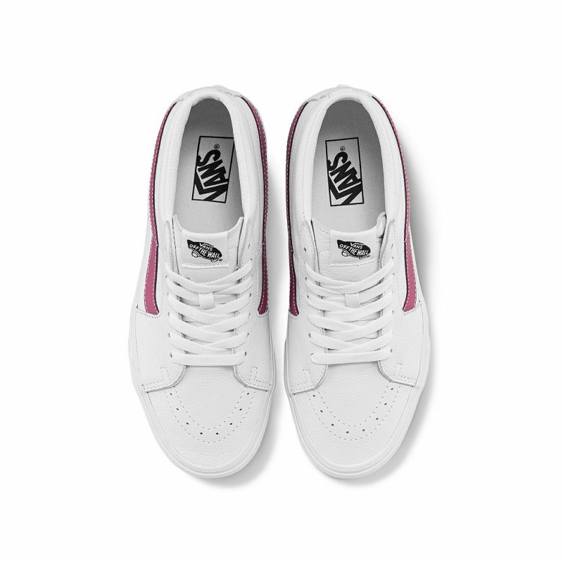 Vans รองเท้าผ้าใบ Sk8-Mid Leather | True White/Deco Rose ( VN0A3WM3B84 ) - Image 7