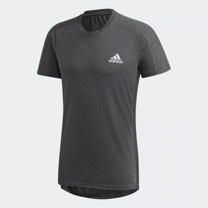 Adidas เสื้อวิ่งผู้ชาย Own The Run Soft Tee | Dark Grey Heather ( FS9801 )