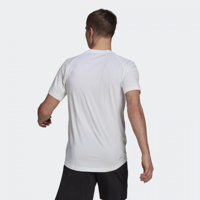 Adidas เสื้อกีฬาผู้ชาย Designed 2 Move AEROREADY Motion Tee | White/Black ( GM2115 ) - Image 3