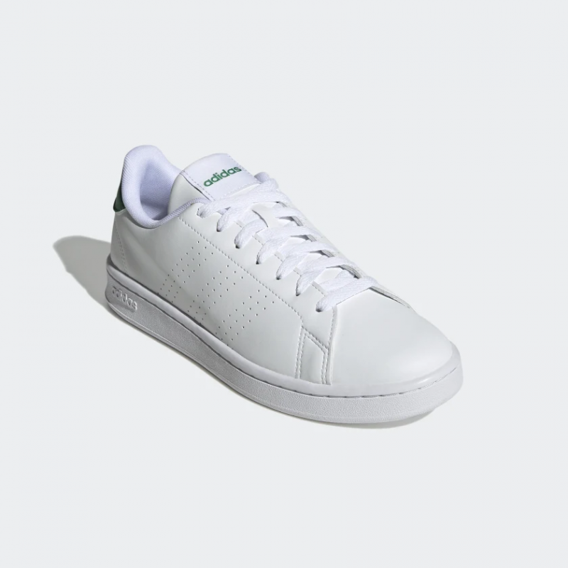 Adidas รองเท้าผ้าใบผู้ชาย Advantage | Cloud White/Cloud White/Green ( GZ5300 ) - Image 2