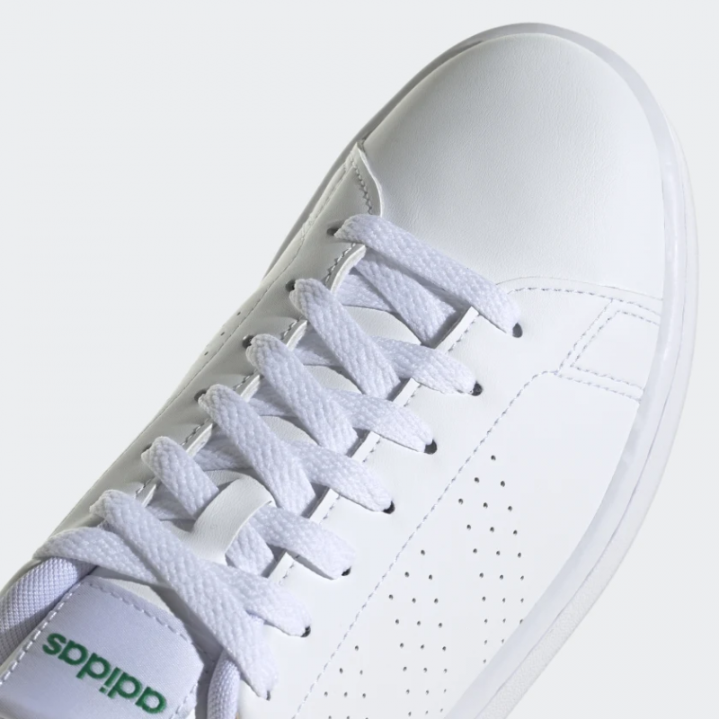 Adidas รองเท้าผ้าใบผู้ชาย Advantage | Cloud White/Cloud White/Green ( GZ5300 ) - Image 7