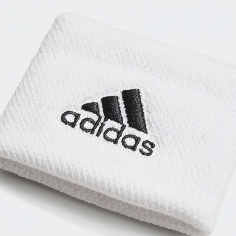 Adidas ปลอกรัดข้อมือเทนนิสแบบสั้น Tennis Wristband Small | White/Black ( HD9125 ) - Image 3