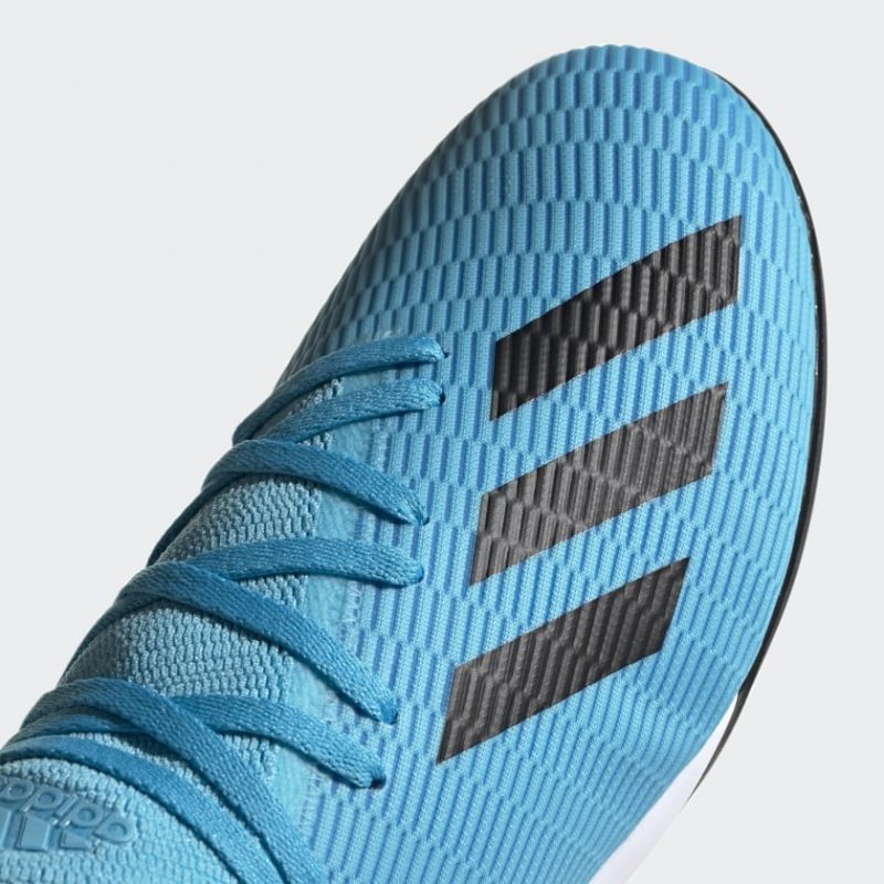 Adidas รองเท้าฟุตบอล / ร้อยปุ่ม X 19.3 TF | Bright Cyan/Core Black/Shock Pink ( F35375 ) - Image 8