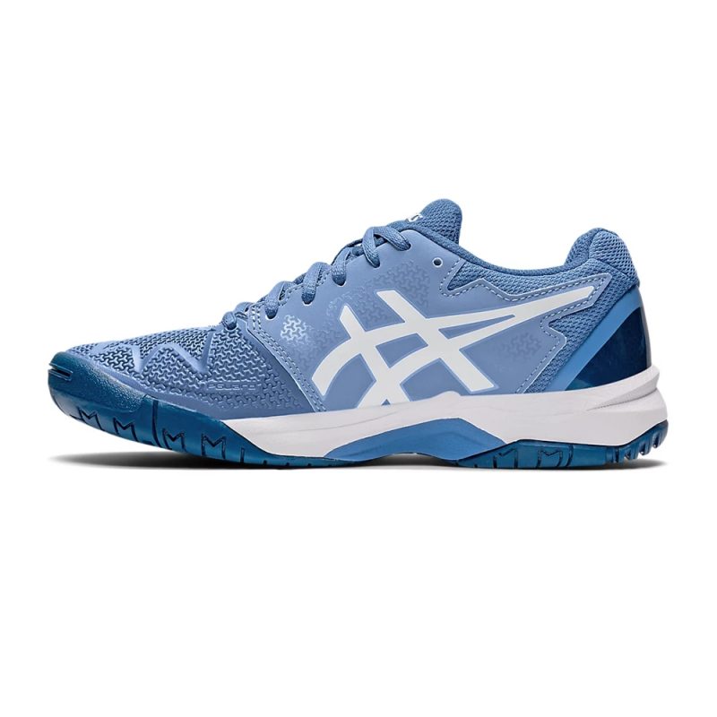 Asics รองเท้าเทนนิสเด็ก Gel-Resolution 8 GS | Blue Harmony/White ( 1044A018-404 ) - Image 4