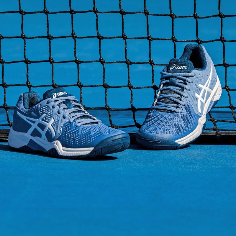 Asics รองเท้าเทนนิสเด็ก Gel-Resolution 8 GS | Blue Harmony/White ( 1044A018-404 ) - Image 8