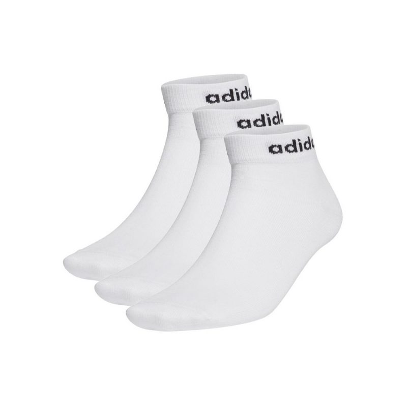 Adidas ถุงเท้า Non-Cushioned Ankle Socks 3 Pairs | White/Black ( GE1380 ) - Image 3