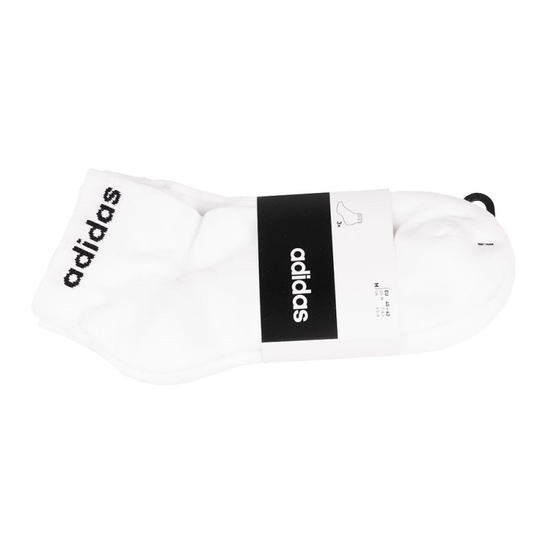 Adidas ถุงเท้า Non-Cushioned Ankle Socks 3 Pairs | White/Black ( GE1380 ) - Image 7