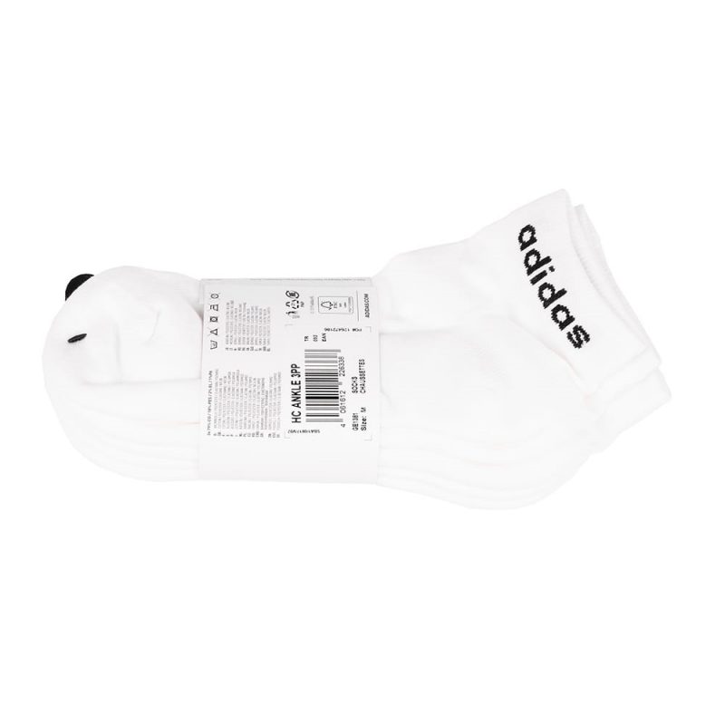 Adidas ถุงเท้า Non-Cushioned Ankle Socks 3 Pairs | White/Black ( GE1380 ) - Image 8