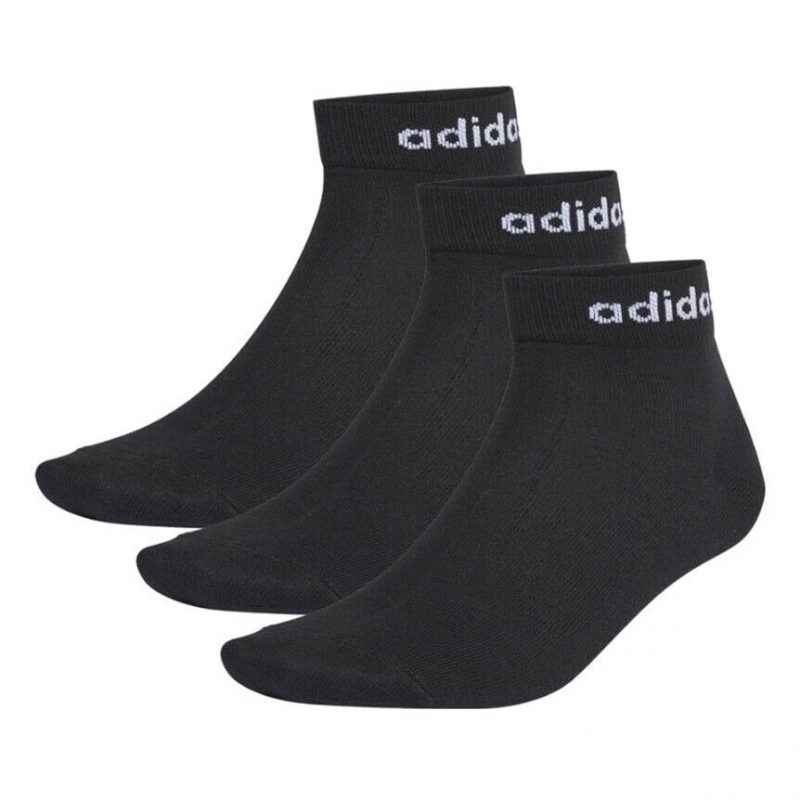 Adidas ถุงเท้า Non-Cushioned Ankle Socks 3 Pairs | Black/White ( GE6177 ) - Image 2