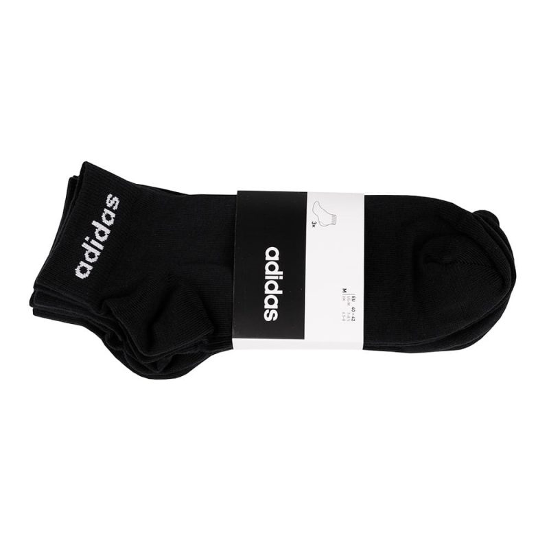 Adidas ถุงเท้า Non-Cushioned Ankle Socks 3 Pairs | Black/White ( GE6177 ) - Image 5