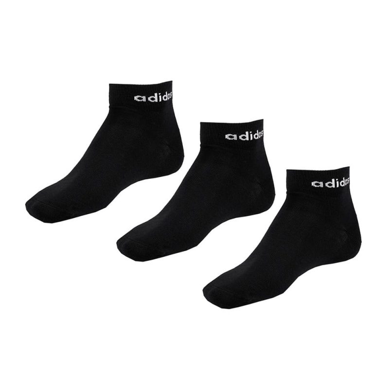 Adidas ถุงเท้า Non-Cushioned Ankle Socks 3 Pairs | Black/White ( GE6177 ) - Image 7