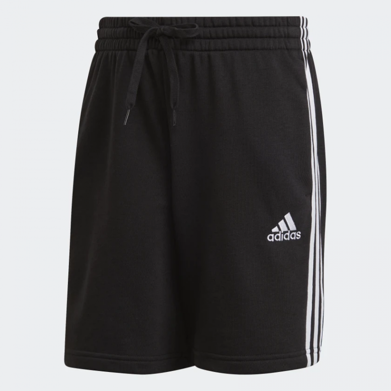 Adidas กางเกงกีฬาขาสั้นผู้ชาย Essentials French Terry 3-Stripes Shorts | Black/White ( GK9597 )