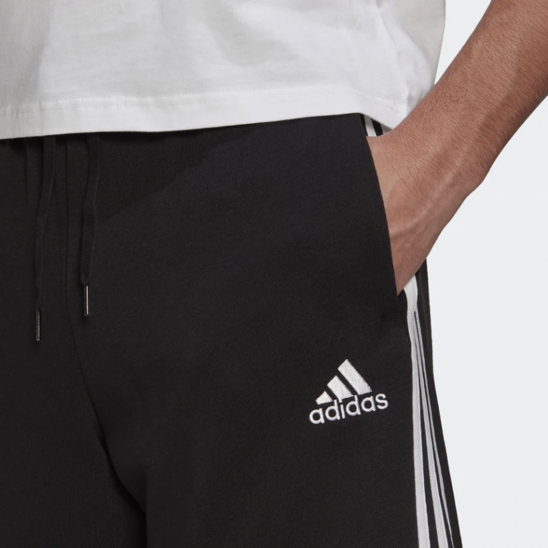 Adidas กางเกงกีฬาขาสั้นผู้ชาย Essentials French Terry 3-Stripes Shorts | Black/White ( GK9597 ) - Image 5