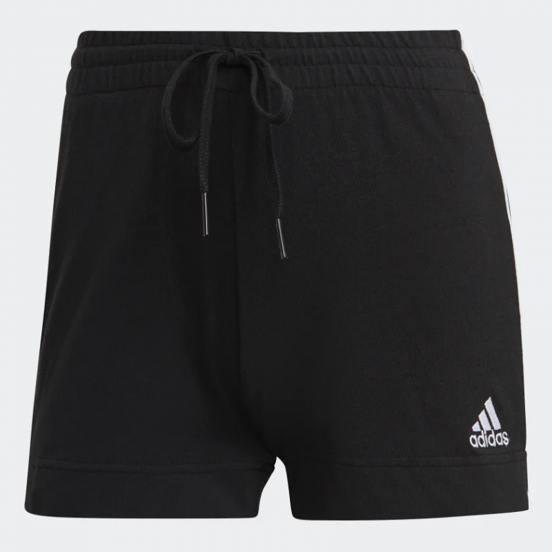 Adidas กางเกงกีฬาขาสั้นผู้หญิง Essentials Slim 3-Stripes Shorts | Black/White ( GM5523 )