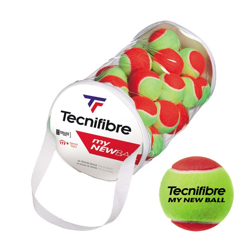 Tecnifibre ลูกเทนนิสเด็ก My New Ball Tennis Balls x36 | Green/Red ( 63BALMYN36 )