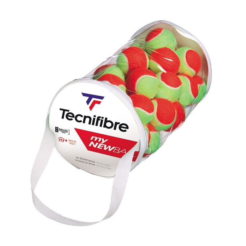 Tecnifibre ลูกเทนนิสเด็ก My New Ball Tennis Balls x36 | Green/Red ( 63BALMYN36 ) - Image 2