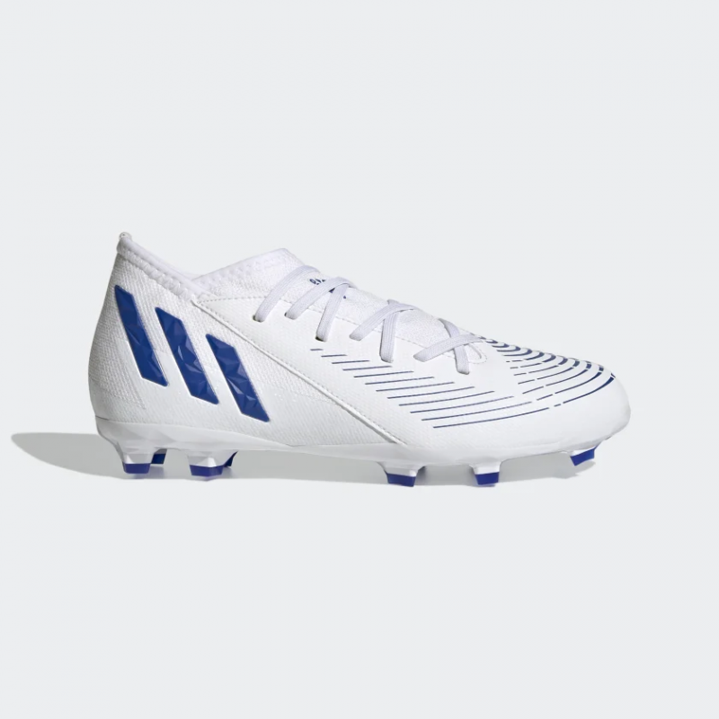Adidas รองเท้าฟุตบอลเด็ก / สตั๊ดเด็ก Predator Edge.3 FG Kids | Cloud White/Hi-Res Blue/Cloud White ( GX5211 )