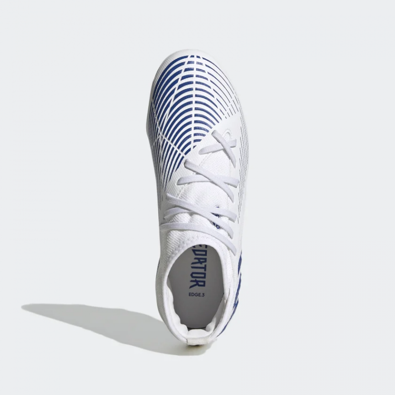Adidas รองเท้าฟุตบอลเด็ก / สตั๊ดเด็ก Predator Edge.3 FG Kids | Cloud White/Hi-Res Blue/Cloud White ( GX5211 ) - Image 5
