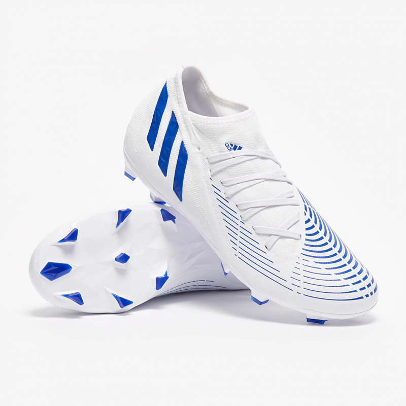 Adidas รองเท้าฟุตบอลเด็ก / สตั๊ดเด็ก Predator Edge.3 FG Kids | Cloud White/Hi-Res Blue/Cloud White ( GX5211 ) - Image 9