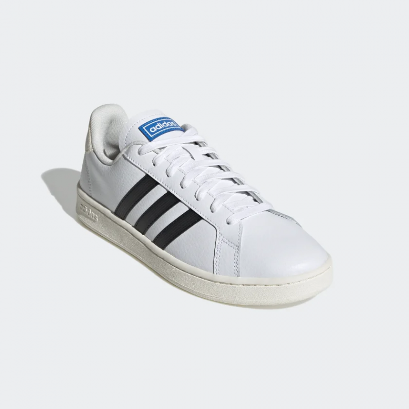 Adidas รองเท้าผ้าใบผู้ชาย Grand Court Base | Cloud White/Core Black/Cloud White ( GY3620 ) - Image 2
