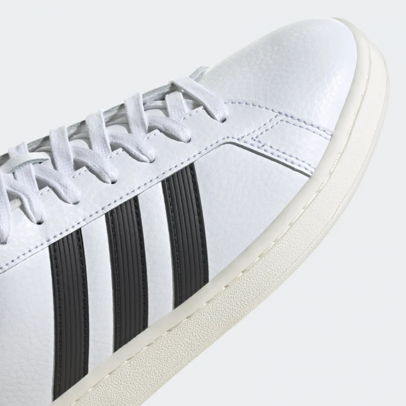 Adidas รองเท้าผ้าใบผู้ชาย Grand Court Base | Cloud White/Core Black/Cloud White ( GY3620 ) - Image 8