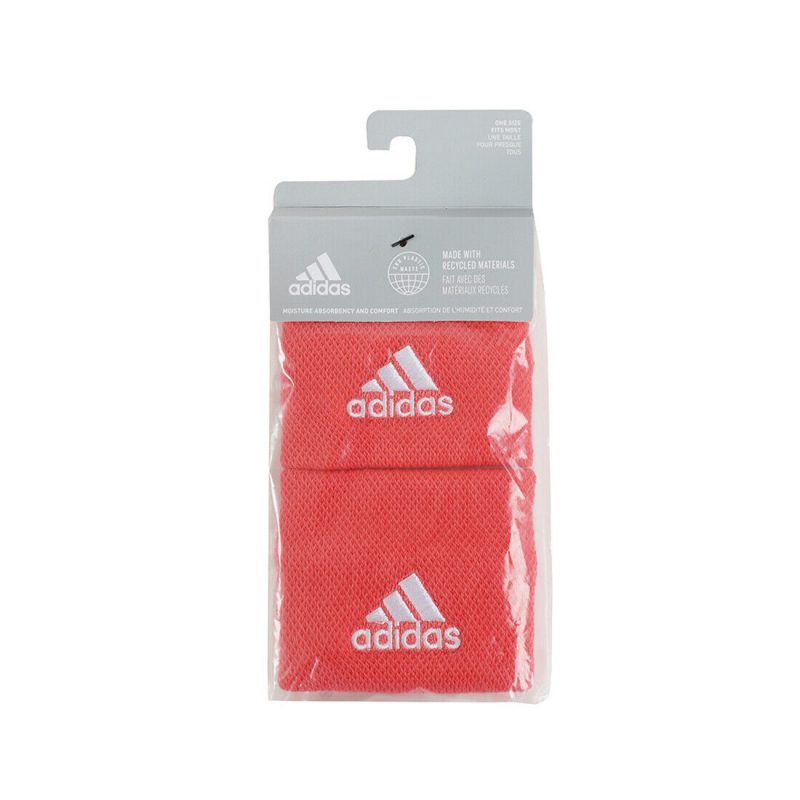 Adidas ปลอกรัดข้อมือเทนนิสแบบสั้น Tennis Wristband Small | Semi Turbo/White ( HD7325 ) - Image 7