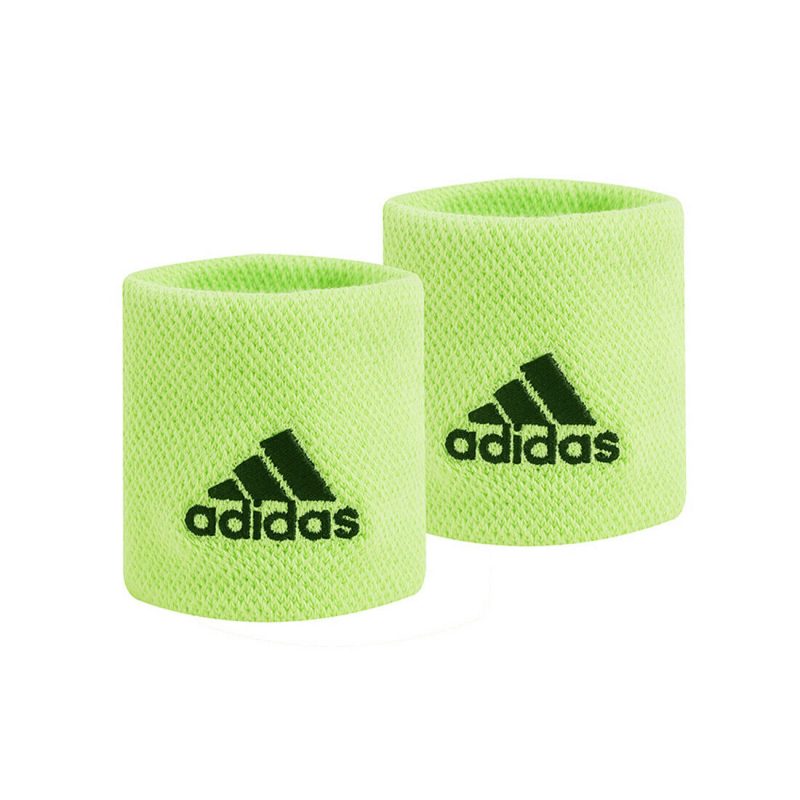 Adidas ปลอกรัดข้อมือเทนนิสแบบสั้น Tennis Wristband Small | Pulse Lime/Black ( HD7326 ) - Image 4