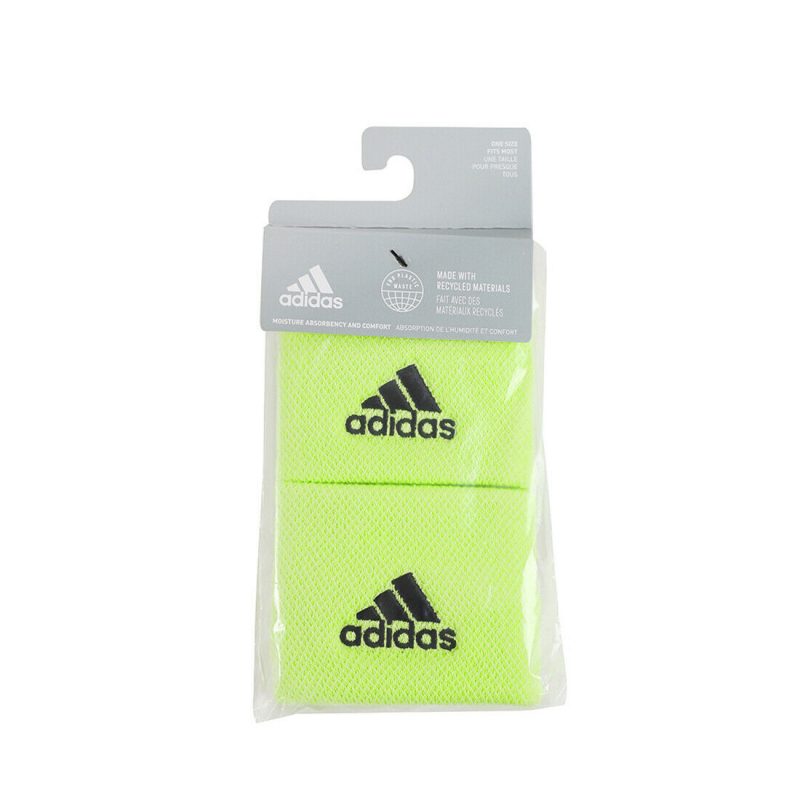 Adidas ปลอกรัดข้อมือเทนนิสแบบสั้น Tennis Wristband Small | Pulse Lime/Black ( HD7326 ) - Image 7