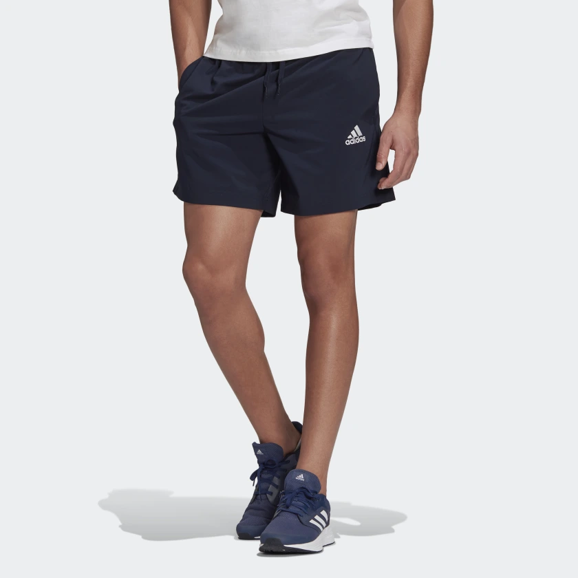 Adidas กางเกงกีฬาผู้ชาย AEROREADY Essentials Chelsea - APX ) OFFICIAL Legend ( Small Logo | GK9603 Ink/White Shorts STORE