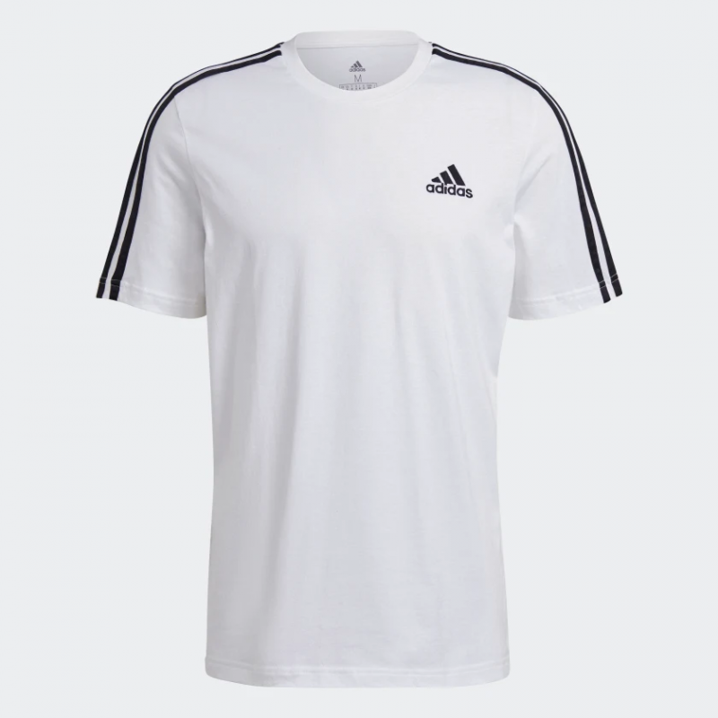 Adidas เสื้อกีฬาผู้ชาย Essentials 3-Stripes Tee | White/Black ( GL3733 )